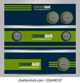 Banner template. Abstract background for design,  business, education, advertisement. Blue and green color. Vector  illustration.