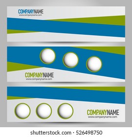 Banner template. Abstract background for design,  business, education, advertisement. Blue and green color. Vector  illustration.