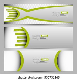 Banner template. Abstract background for design,  business, education, advertisement. Green color. Vector  illustration.