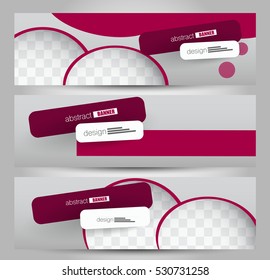 Banner template. Abstract background for design,  business, education, advertisement. Red color. Vector  illustration.