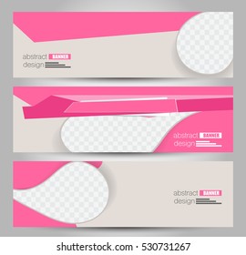Banner template. Abstract background for design,  business, education, advertisement. Pink color. Vector  illustration.