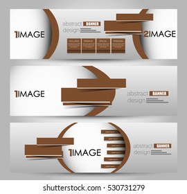 Banner template. Abstract background for design,  business, education, advertisement. Brown color. Vector  illustration.
