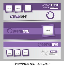 Banner template. Abstract background for design,  business, education, advertisement. Purple color. Vector  illustration.