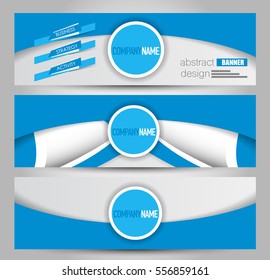 Banner template. Abstract background for design,  business, education, advertisement. Blue color. Vector  illustration.
