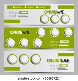 Banner template. Abstract background for design,  business, education, advertisement. Green color. Vector  illustration.