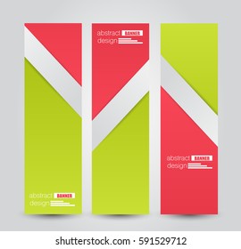 Banner template. Abstract background for design,  business, education, advertisement. Green and red color. Vector  illustration
