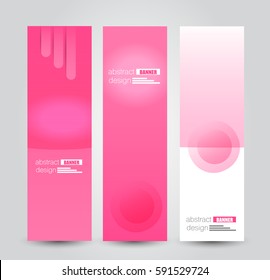Banner template. Abstract background for design,  business, education, advertisement. Pink color. Vector  illustration