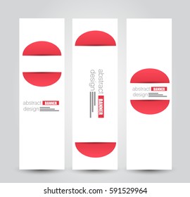 Banner template. Abstract background for design,  business, education, advertisement. Red color. Vector  illustration