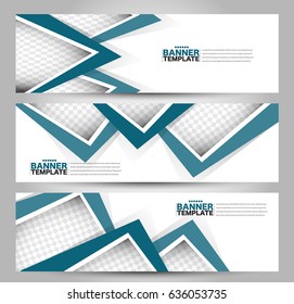Banner template. Abstract background for design,  business, education, advertisement. Blue color. Vector  illustration