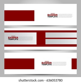 Banner template. Abstract background for design,  business, education, advertisement. Red color. Vector  illustration