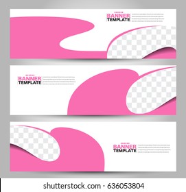 Banner template. Abstract background for design,  business, education, advertisement. Pink color. Vector  illustration