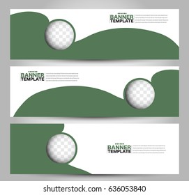 Banner template. Abstract background for design,  business, education, advertisement. Green color. Vector  illustration