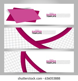 Banner template. Abstract background for design,  business, education, advertisement. Pink color. Vector  illustration