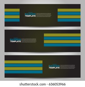 Banner template. Abstract background for design,  business, education, advertisement. Blue and green color. Vector  illustration