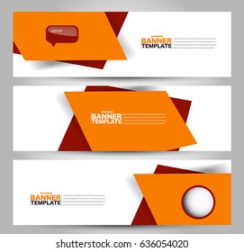 Banner template. Abstract background for design,  business, education, advertisement. Orange and red color. Vector  illustration
