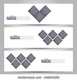 Banner template. Abstract background for design,  business, education, advertisement. Purple color. Vector  illustration
