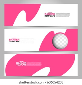 Banner template. Abstract background for design,  business, education, advertisement. Pink color. Vector  illustration
