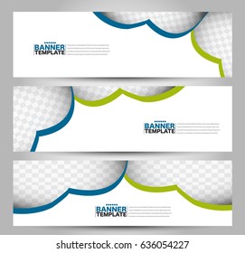 Banner template. Abstract background for design,  business, education, advertisement. Blue and green color. Vector  illustration