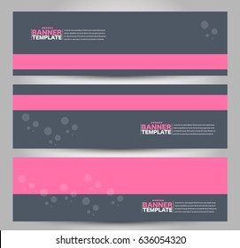 Banner template. Abstract background for design,  business, education, advertisement. Pink and grey color. Vector  illustration
