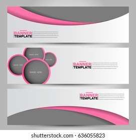 Banner template. Abstract background for design,  business, education, advertisement. Pink color. Vector  illustration