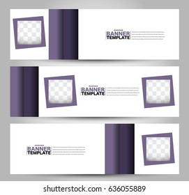 Banner template. Abstract background for design,  business, education, advertisement. Purple color. Vector  illustration