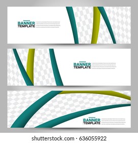 Banner template. Abstract background for design,  business, education, advertisement. Green color. Vector  illustration