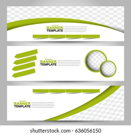 Banner template. Abstract background for design,  business, education, advertisement. Green color. Vector  illustration