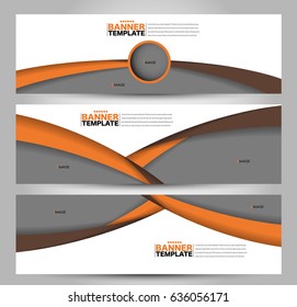 Banner template. Abstract background for design,  business, education, advertisement. Orange and brown color. Vector  illustration
