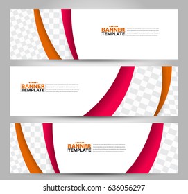 Banner template. Abstract background for design,  business, education, advertisement. Orange and red color. Vector  illustration