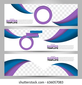 Banner template. Abstract background for design,  business, education, advertisement. Purple and blue color. Vector  illustration
