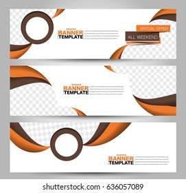 Banner template. Abstract background for design,  business, education, advertisement. Orange and brown color. Vector  illustration