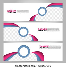 Banner template. Abstract background for design,  business, education, advertisement. Pink and blue color. Vector  illustration