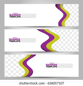 Banner template. Abstract background for design,  business, education, advertisement. Purple and orange color. Vector  illustration