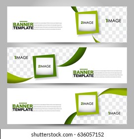 Banner template. Abstract background for design,  business, education, advertisement. Green color. Vector  illustration