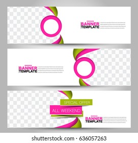Banner template. Abstract background for design,  business, education, advertisement. Pink and green color. Vector  illustration