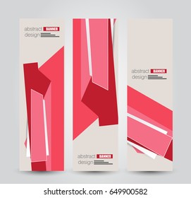 Banner template. Abstract background for design,  business, education, advertisement. Red color. Vector  illustration