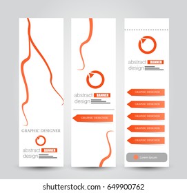 Banner template. Abstract background for design,  business, education, advertisement. Orange color. Vector  illustration