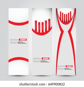 Banner template. Abstract background for design,  business, education, advertisement. Red color. Vector  illustration