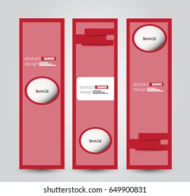 Banner template. Abstract background for design,  business, education, advertisement. Red color. Vector  illustration