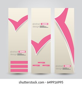 Banner template. Abstract background for design,  business, education, advertisement. Pink color. Vector  illustration
