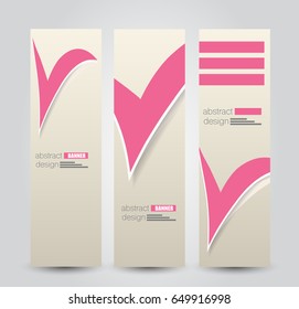 Banner template. Abstract background for design,  business, education, advertisement. Pink color. Vector  illustration