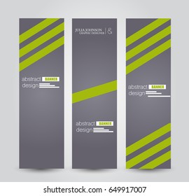 Banner template. Abstract background for design,  business, education, advertisement. Grey and green color. Vector  illustration