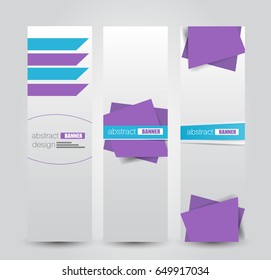 Banner template. Abstract background for design,  business, education, advertisement. Blue and purple color. Vector  illustration