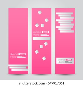 Banner template. Abstract background for design,  business, education, advertisement. Pink color. Vector  illustration