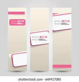 Banner template. Abstract background for design,  business, education, advertisement. Pink color. Vector  illustration