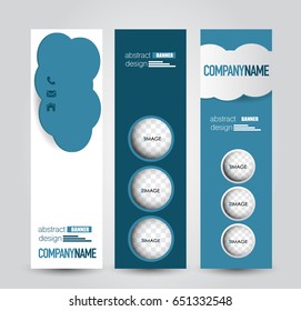 Banner template. Abstract background for design,  business, education, advertisement. Blue color. Vector  illustration.