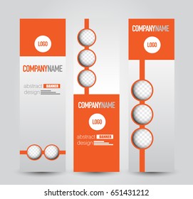 Banner template. Abstract background for design,  business, education, advertisement. Orange color. Vector  illustration.