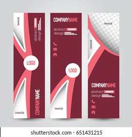 Banner template. Abstract background for design,  business, education, advertisement. Red color. Vector  illustration.