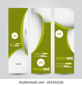 Banner template. Abstract background for design,  business, education, advertisement. Green color. Vector  illustration.