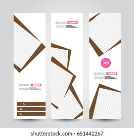Banner template. Abstract background for design,  business, education, advertisement. Pink and brown color. Vector  illustration.